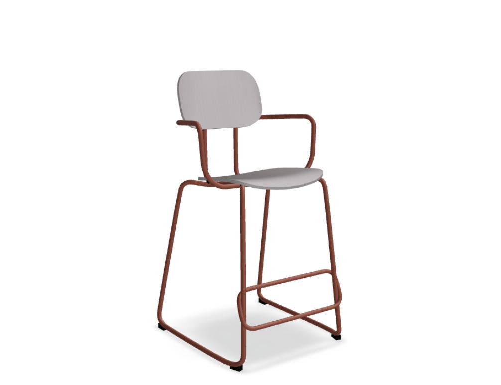 New School N1N04H Barhocker von Mdd aus Sperrholz mit schlankem Metallgestell und moderner, klarer Formgebung