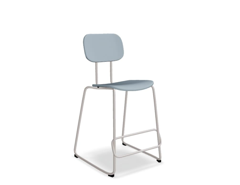 Gepolsterter Mdd New School Barhocker N1N04HF mit Holzbeinen und Fußstütze, moderne Sitzlösung für Tresen