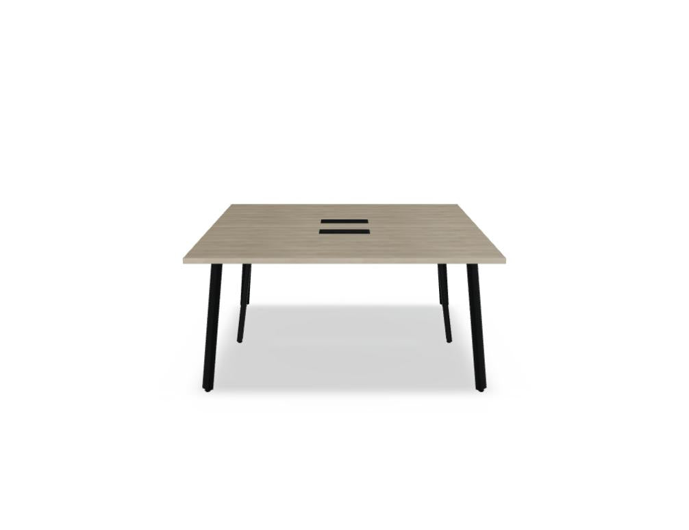 Ogi A Bench BAG0218: Moderner Doppelschreibtisch mit klaren Linien, Holzfinish und integrierter Ablage, ideal für Arbeitsecken und Home-Office