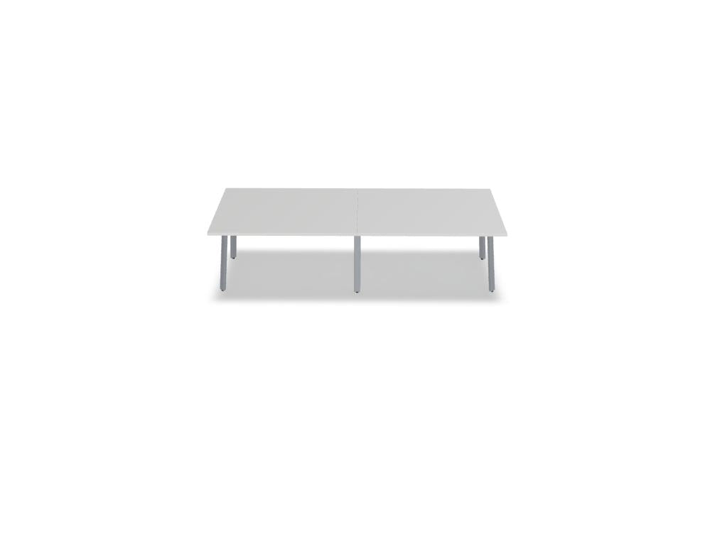Ogi A PLF14E2 Esstisch von Mdd – geräumige, helle Tischplatte in hellgrauer Holzoptik, stabile Metallbeine, modernes Design, ideal für Essbereich, Platz für mehrere Personen