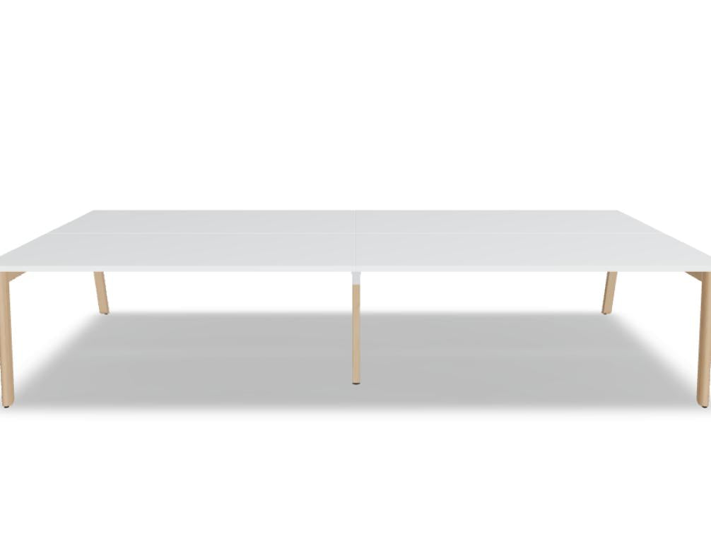 Ogi B Bench BOB350E2 Doppelschreibtisch von Mdd mit heller Platte und schwarzen Gestellen für moderne Büros