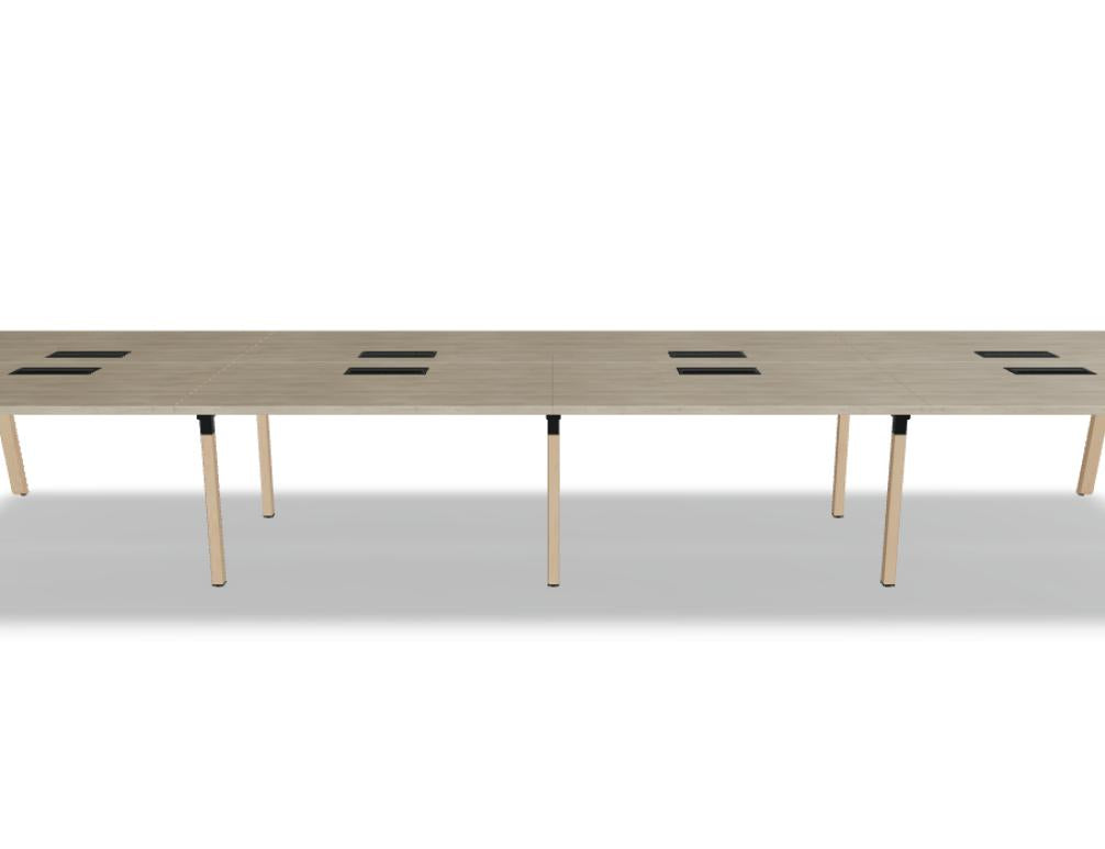Ogi B Bench BOB420E4 Doppelschreibtisch von MDD mit weißer Platte und stabilem Gestell für moderne Büros