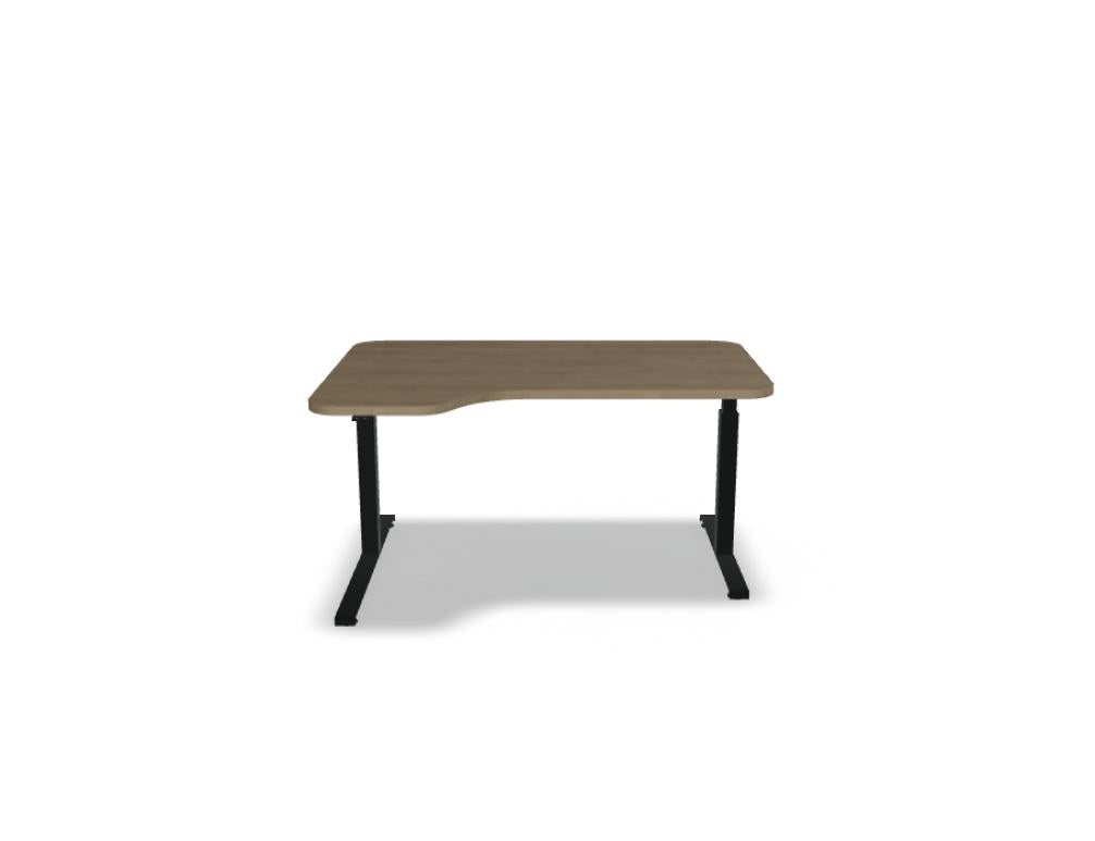 Elektrisch höhenverstellbarer Schreibtisch Ogi Drive BODKZ54 mit zweimotorigem Gestell, modernes Arbeitsmöbel für ergonomische Sitz- oder Stehphasen, helles Holzdekor