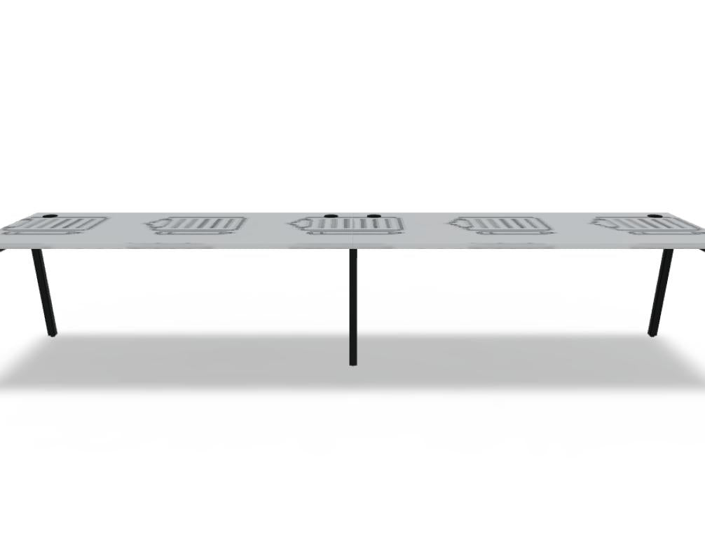 Moderner Mdd Ogi M BOM05E2 Schreibtisch mit Holzplatte und stabilem Metallgestell für Büro oder Homeoffice