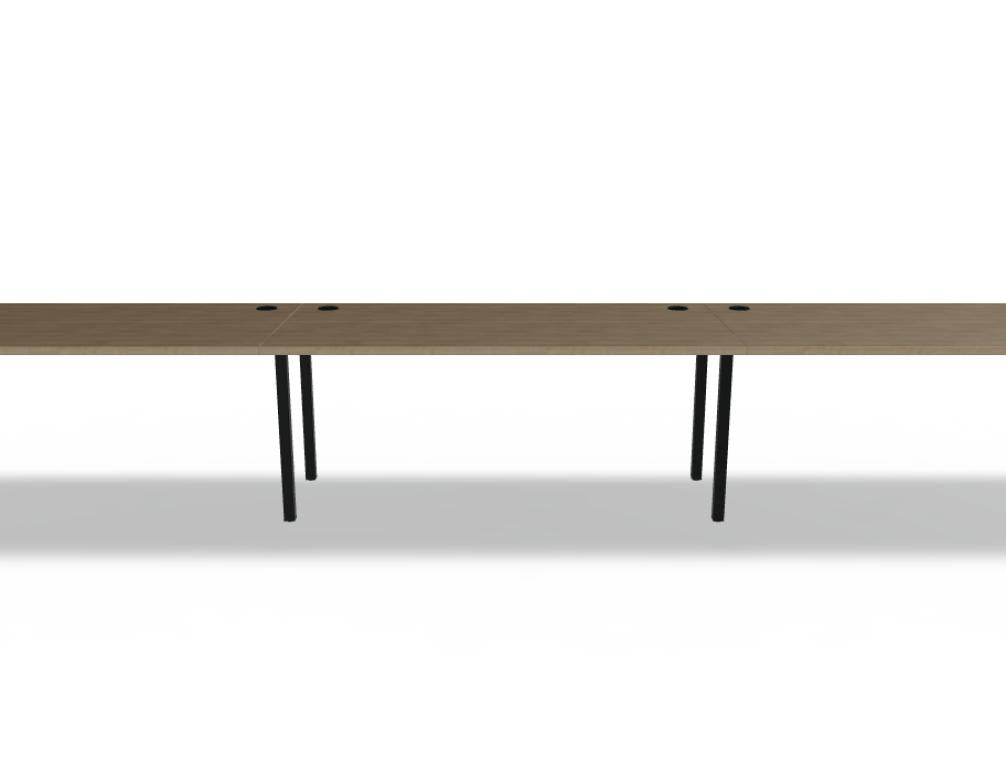 Mdd Ogi M BOM04E3 Schreibtisch mit Holzplatte, Metallgestell und Sichtblende, moderner Arbeitsplatz fürs Büro