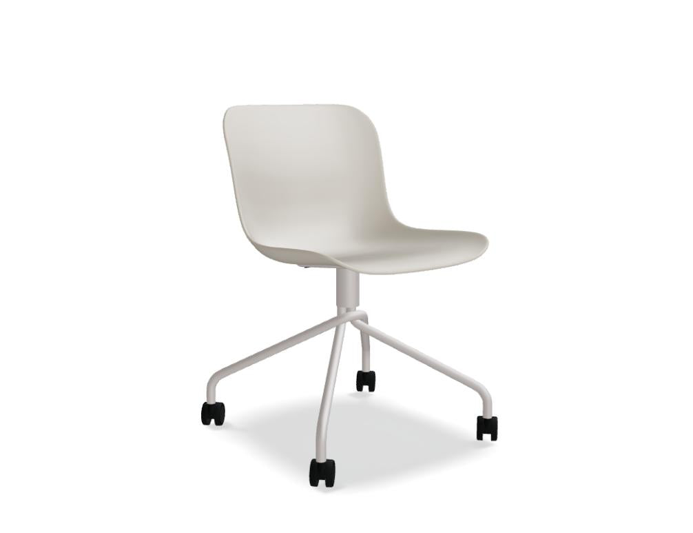 Bild zeigt den Baltic 2 Basic BLK1P13K Drehstuhl: schwarze Sitzfläche mit schwarzer Kunststoff-Drehbasis, helle Metallstreben, minimalistisches Design, optimale Stütze für Büroarbeitsplatz.