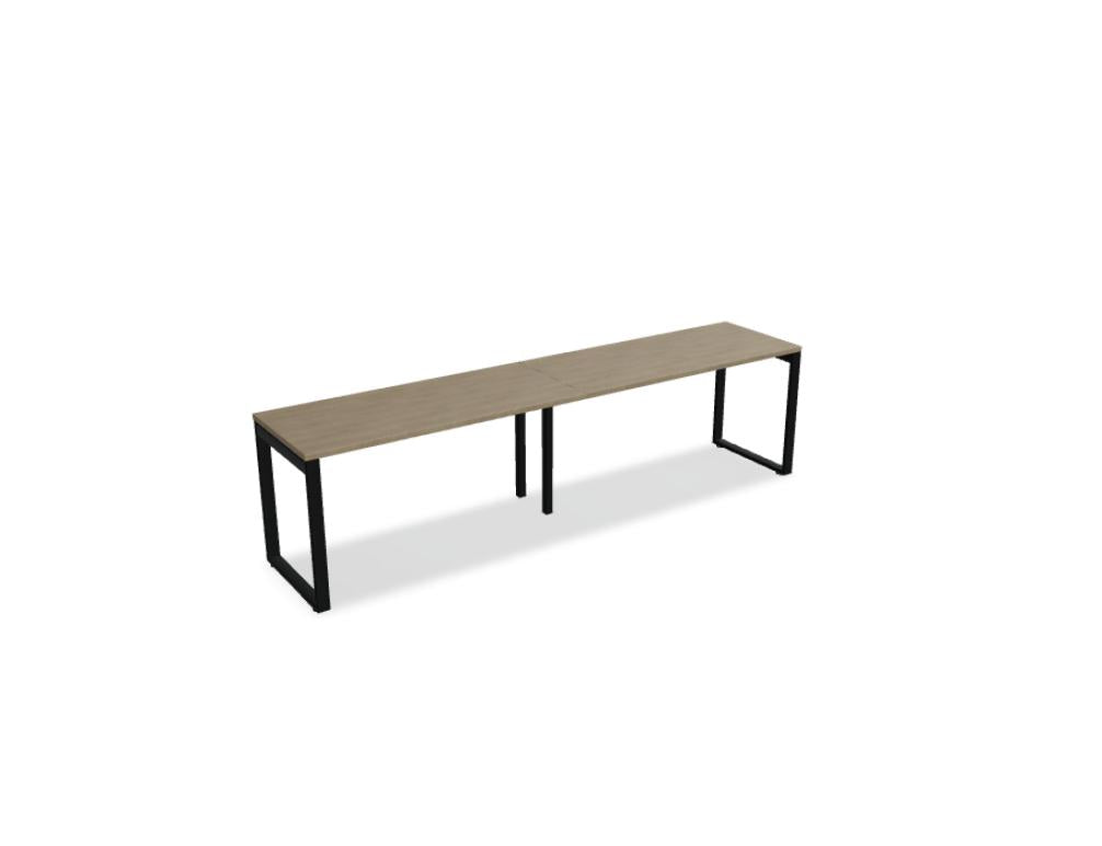 Schreibtisch Ogi Q BOQ14E2 von MDD in hellem Holzton, geräumige Ablageflächen, modernes minimalistisches Design, ideal fürs Home Office