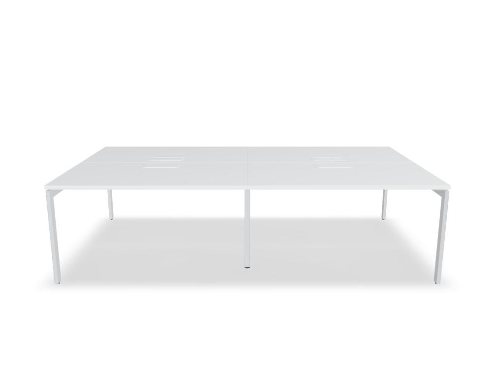 Bild zeigt den Ogi U Bench BOU33E2 Doppelschreibtisch aus der MDD-Kollektion, hochwertiges Holzfinish, moderne U-förmige Arbeitsfläche, stabile Konstruktion und klare Linien