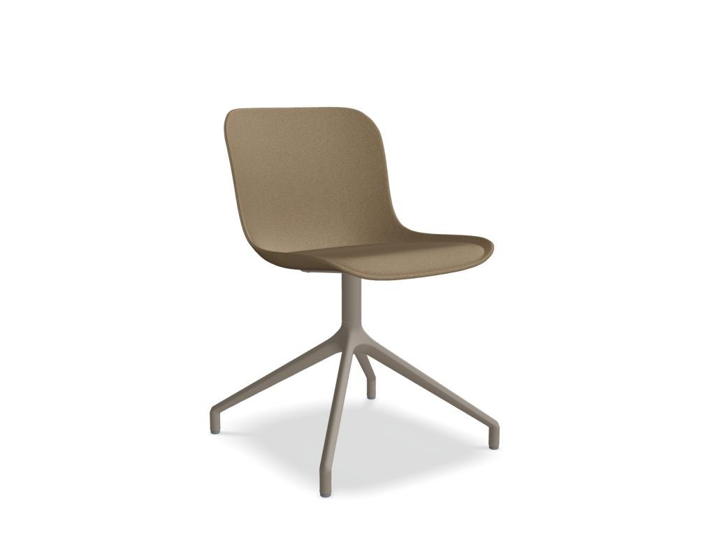 Drehstuhl Baltic 2 Classic von Mdd mit gepolstertem Schalensitz, Aluminium-Drehgestell und 4-Sternfuss, Ansicht von vorne.