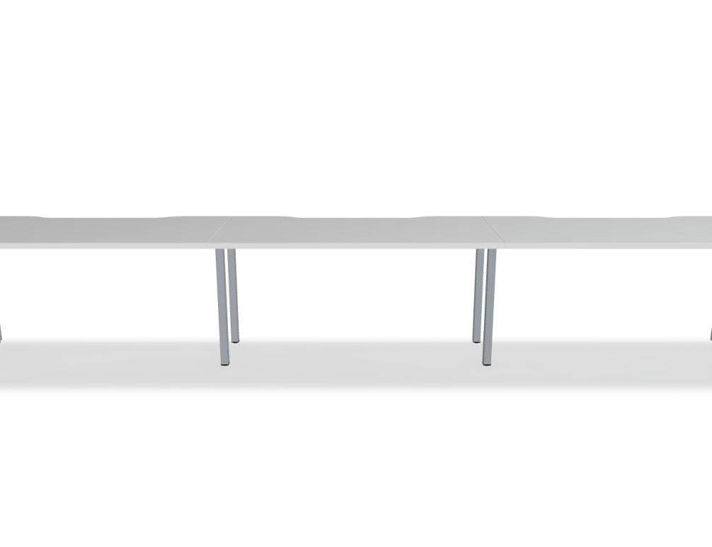 Schreibtisch Ogi U von Mdd mit Tischplatte in Honigeiche und pulverbeschichtetem, schwarzem Metallgestell im minimalistischen Design.