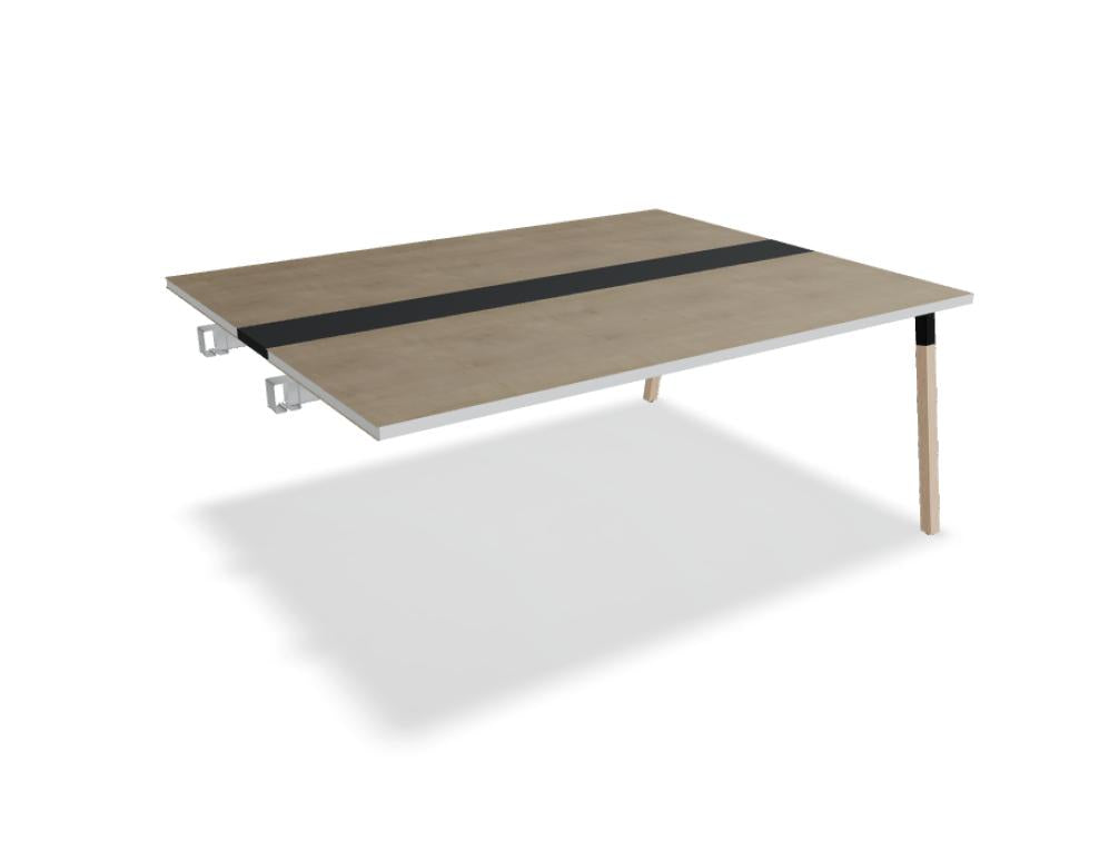 Ogi W SW48L Konferenztisch mit hellen Holzbeinen und spartigem, modernen Holzdekor, großzügige Tischfläche ideal für Meetings, hochwertiges Design