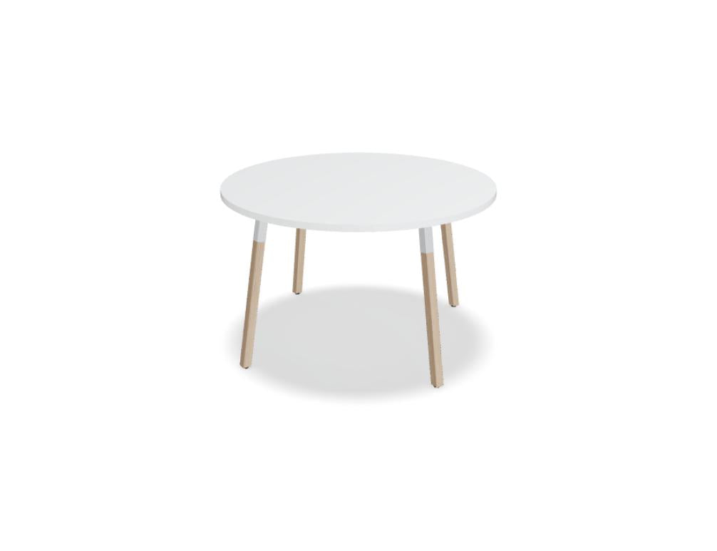 Kaffeetisch Ogi W PLD11 mit robusten Holzbeinen und dunkler Tischplatte, stilvoller Esstisch aus der Mdd-Kollektion – bodenständiges, mediterranes Design
