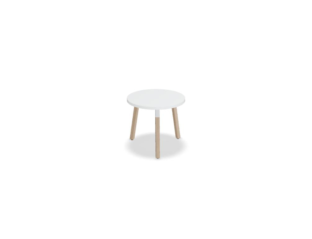 Beistelltisch Ogi W PLD60 mit hellen Holzbeinen und weißer Platte, kompakte Ablagefläche, modernes skandinavisches Design, ideal neben Sofa oder Bett
