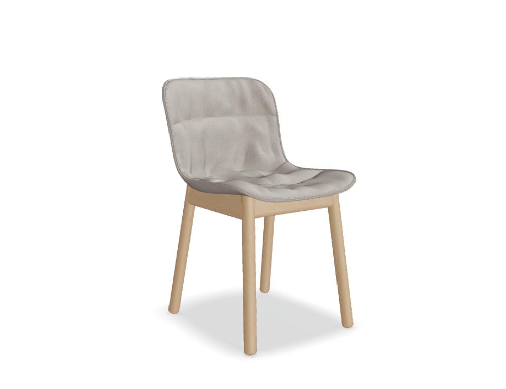 Stuhl Baltic 2 Soft Duo BLK5P14 mit dunkelbrauner Holzuntergestell, schwarzer Stoffbezug, elegantes, modernes Design, ergonomische Sitzfläche, ideal fürs Esszimmer oder Büro