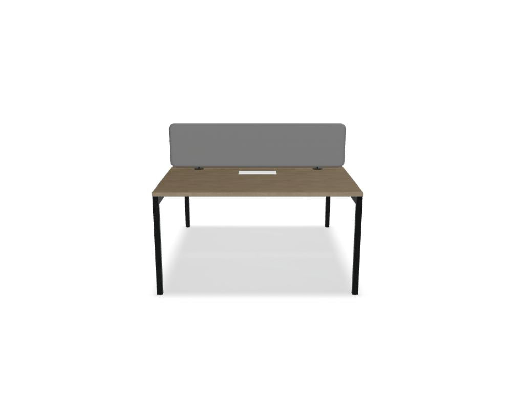Bild des Ogi Y Bench BOY33 – Doppelschreibtisch von MDD: moderner, platzsparender Schreibtisch mit klaren Linien, Holzoptik und zwei Arbeitsflächen