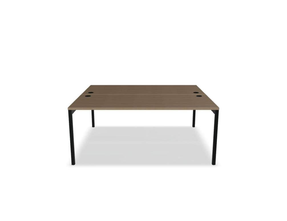 Demrichtiger Blickfang: Ein moderner Ogi Y Bench BOY35 Doppelschreibtisch mit klaren Linien, Holzstruktur und nachhaltigem Design in heller Holzoptik.