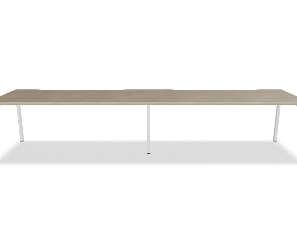 Schreibtisch Ogi Y von Mdd mit Tischplatte in Honigeiche und schwarzem Metallgestell, Profil 40x40 mm, für Büroarbeitsplätze.