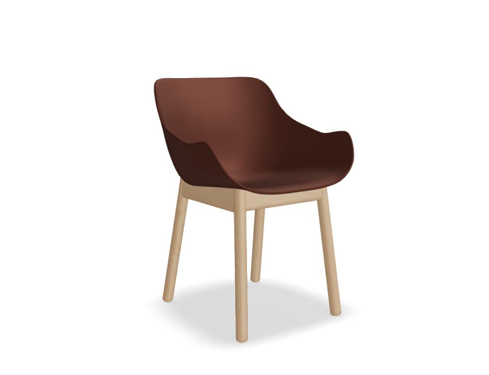 Baltic Basic BL1P14 Armlehnstuhl von Mdd mit gepolsterter Sitzschale und Holzgestell, moderner Stuhl für Büro und Lounge