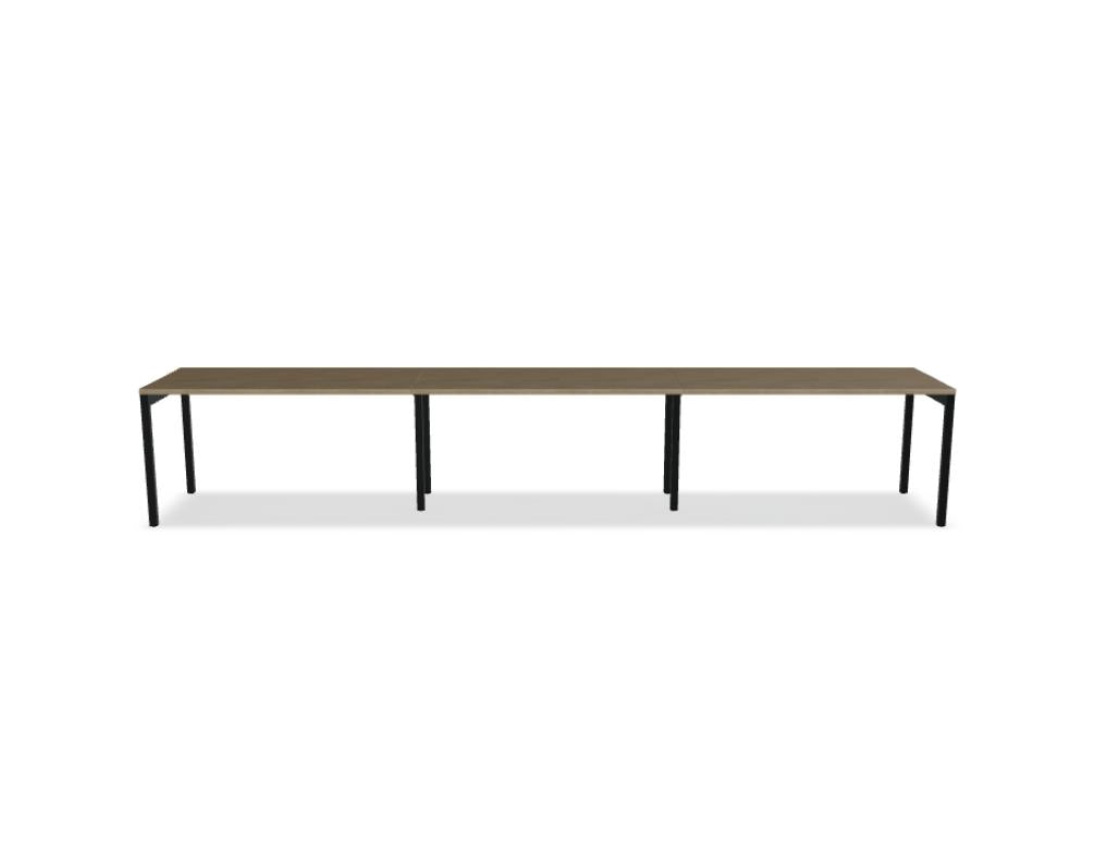 Ogi Y BOY24E3 Schreibtisch von Mdd mit heller Platte, schwarzem Y-Gestell und modernem, minimalistischem Bürodesign.