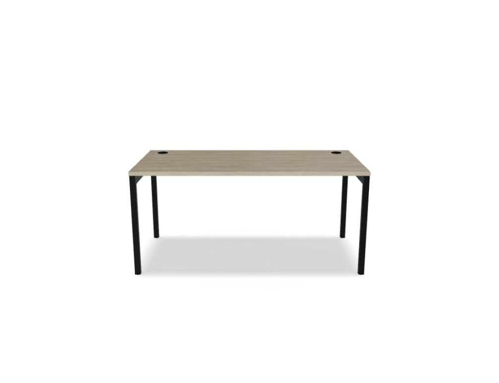 Bild eines stilvollen Schreibtisch-Setups: moderner MDD Ogi Y BOY04 Schreibtisch in heller Holzoptik, schlichte Linie, praktische Ablagen und integrierter Kabelmanagementbereich.