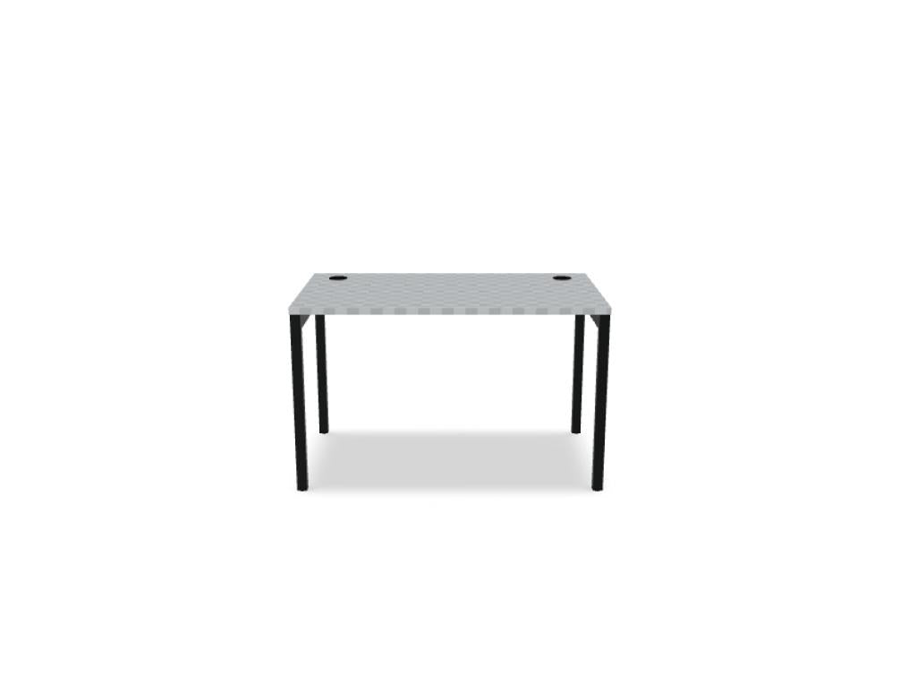 Schreibtisch Ogi Y von Mdd mit Tischplatte in Honigeiche und schwarzem Metallgestell, Profil 40x40 mm, für Büroarbeitsplätze.