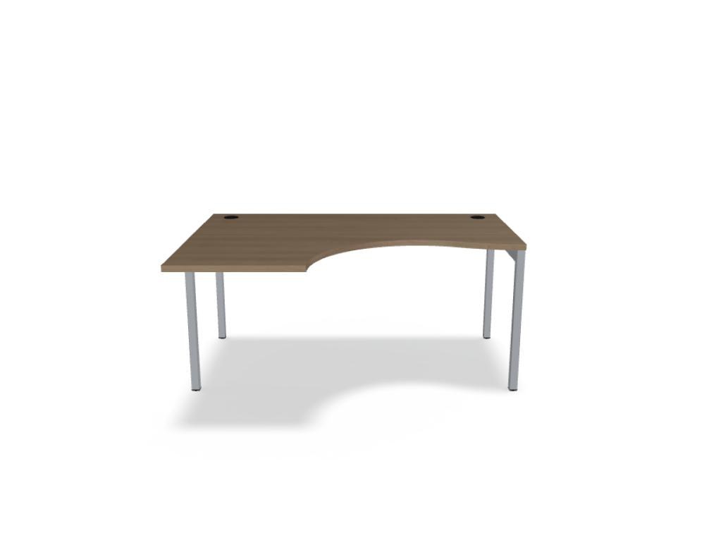 Schreibtisch Ogi Y von Mdd mit Tischplatte in Honigeiche und schwarzem Metallgestell, Profil 40x40 mm, für Büroarbeitsplätze.
