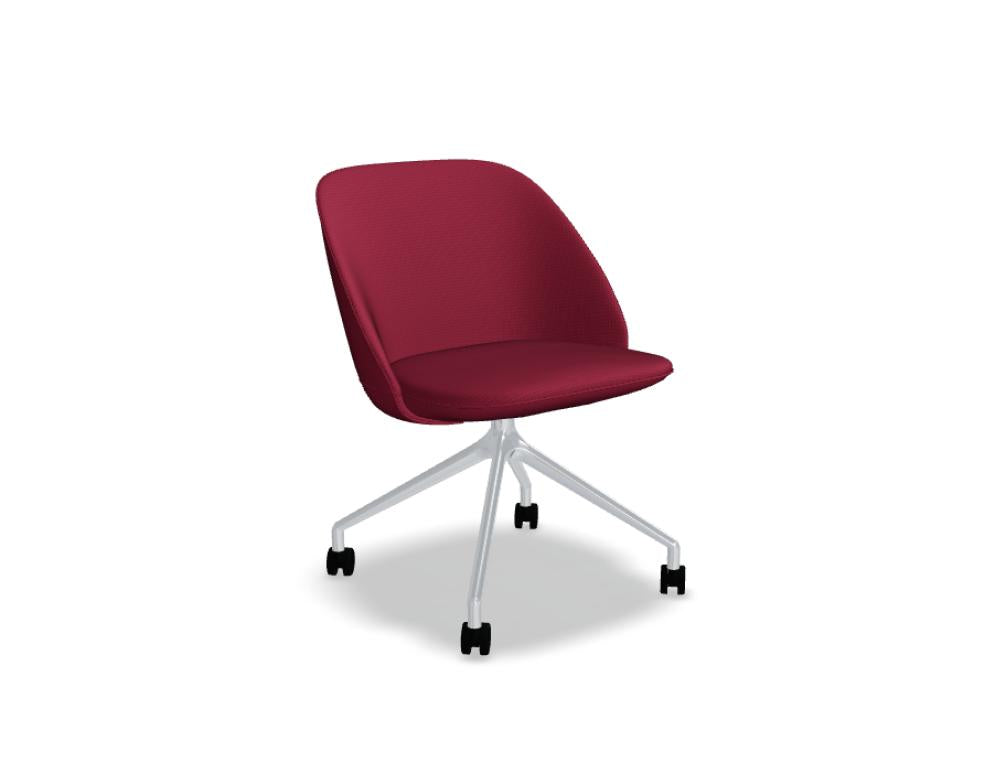 Sessel Paralel PR1PP19K mit poliertem Aluminiumgestell, großzügige, bequeme Sitzfläche und moderner Drehsessel-Charakter in hochwertigem Design