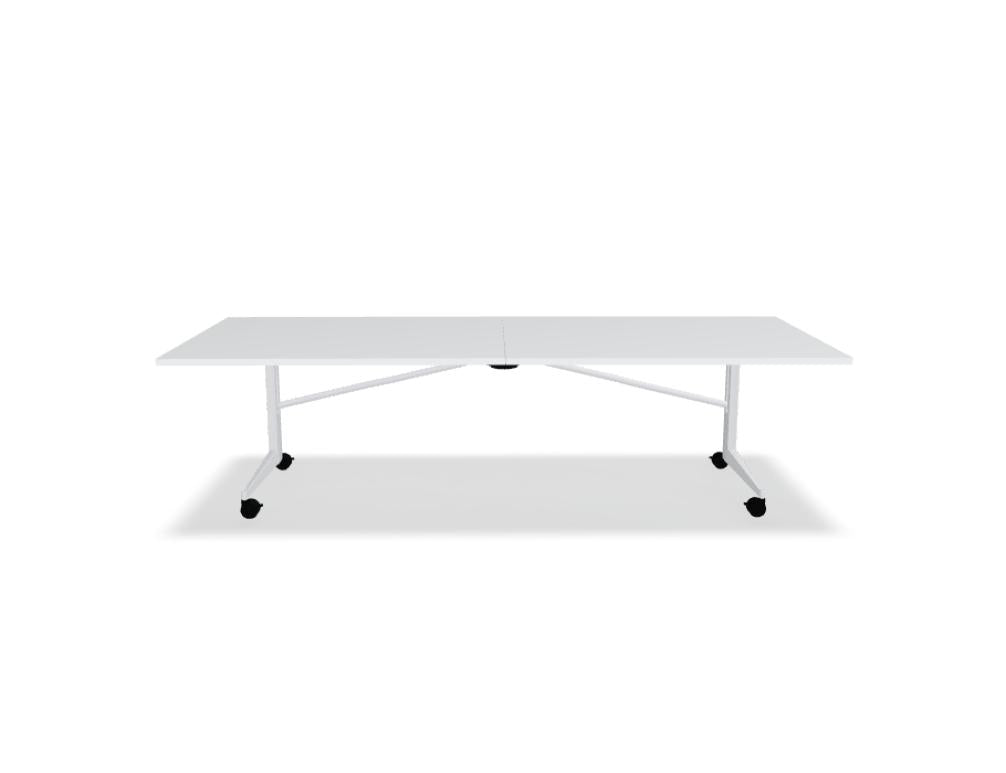 Bild zeigt einen Plex PXP08 Klapptisch: kompakte, klappbare Konferenztischfläche mit abwischbarer Oberfläche in neutralem Farbton, ideal für Meetings und flexible Bürogestaltungen.
