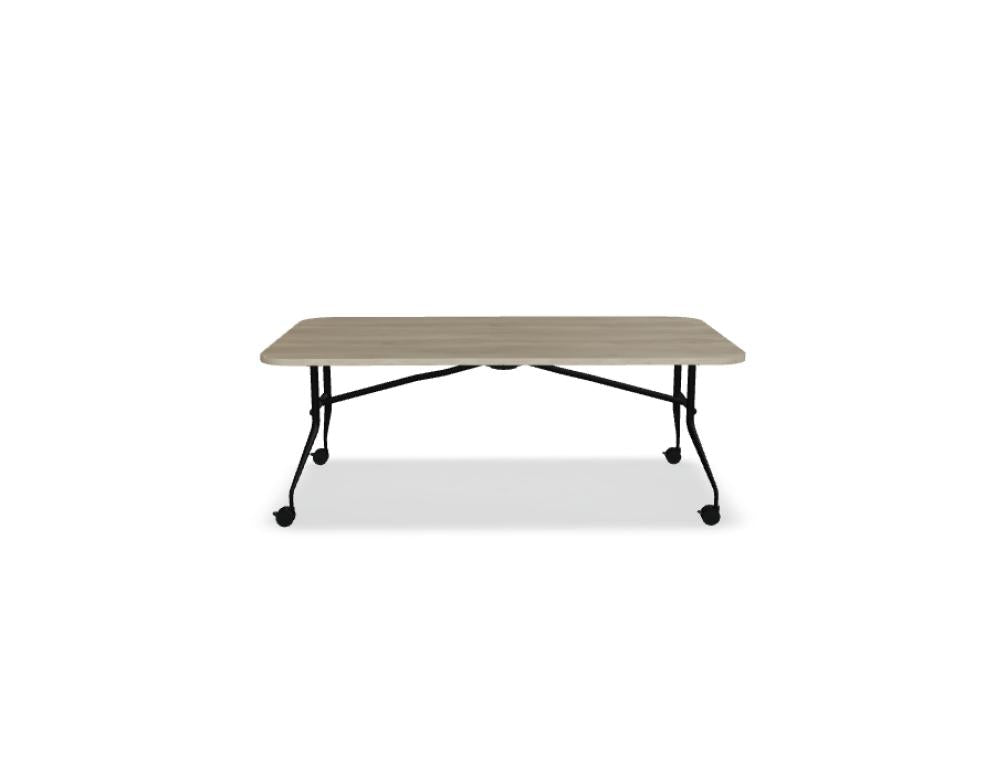Klapptisch MDD Plica PCZ012 in moderner Holzoptik, kompakt zusammenklappbar, ideal für Konferenzräume und flexible Meetingflächen