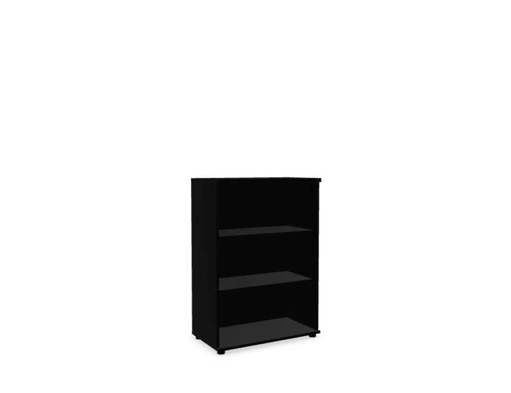 Bild des Quando Q35 Standregals von Mdd: Metallregal in neutralem Design mit drei offenen Regalebenen, mattgraue Oberflächen, stabiles Bodensystem, geeignet für Wohnzimmer oder Büro