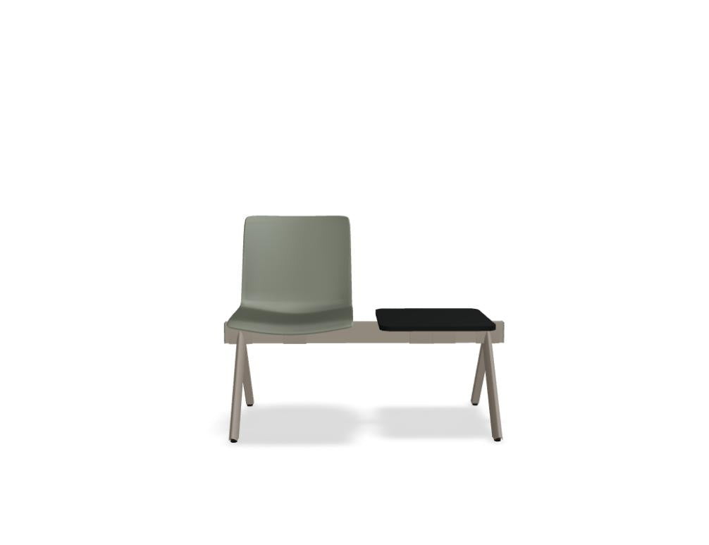 Shila SH1S1B Sitzbank von Mdd mit schwarzem Metallgestell und gepolsterter Sitzfläche in modernem, schlichtem Design