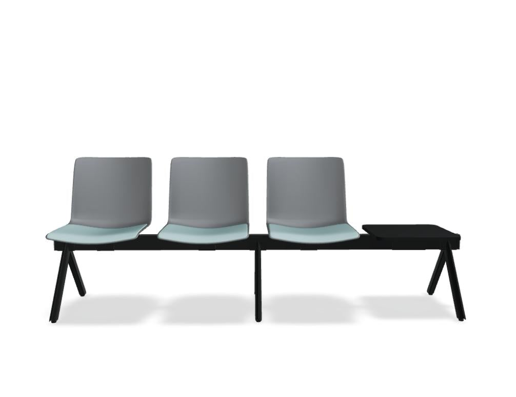 Mdd Shila SH3S1B Sitzbank mit gepolsterter Schale und schlankem Gestell, moderne Bank für Wartebereiche und Lounges