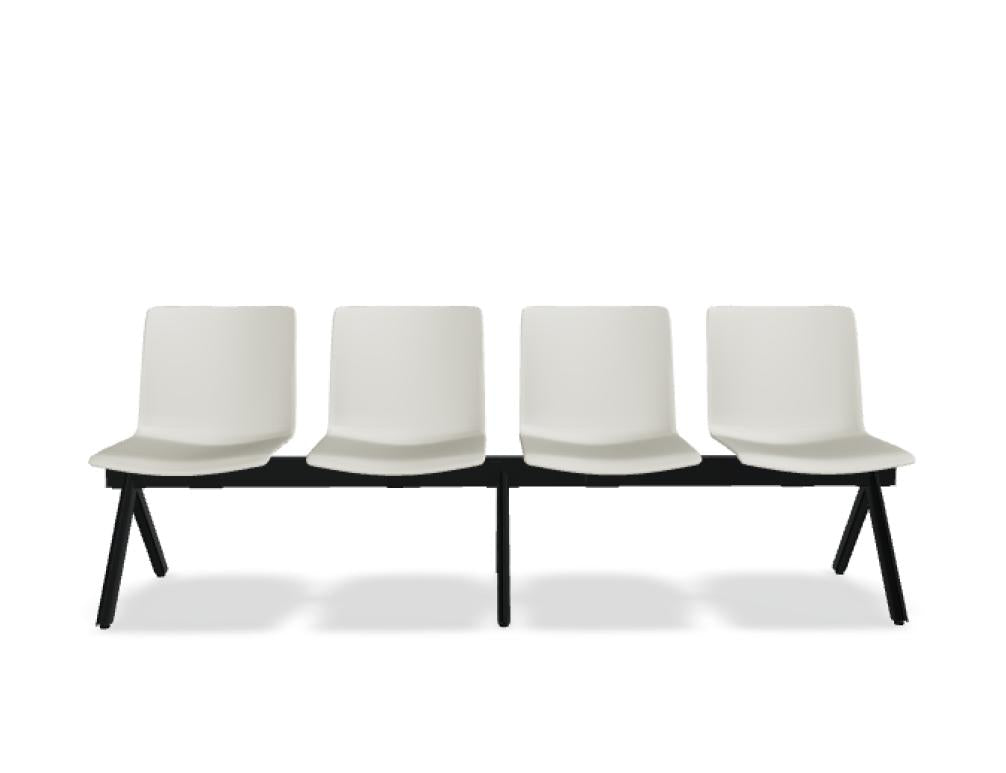 Mdd Shila SH4S Sitzbank mit vier schwarzen Beinen und schlankem, gepolstertem Sitz in modernem Design