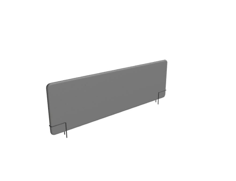 Akustikpaneel Sonic Drive ZD518 für Schreibtische, rechteckige, schlanke Paneelplatte aus schwarzem/anthrazitfarbenem Material mit strukturierter Oberfläche, ideal zur verbesserten Schallabsorption im Arbeitsbereich.