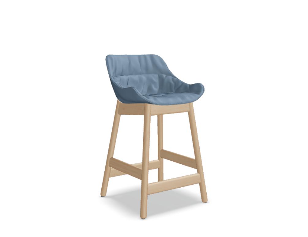 Baltic Soft Duo BL5P26H Barhocker von Mdd mit gepolsterter Sitzschale und stabiler Holzbasis für moderne Tresenbereiche
