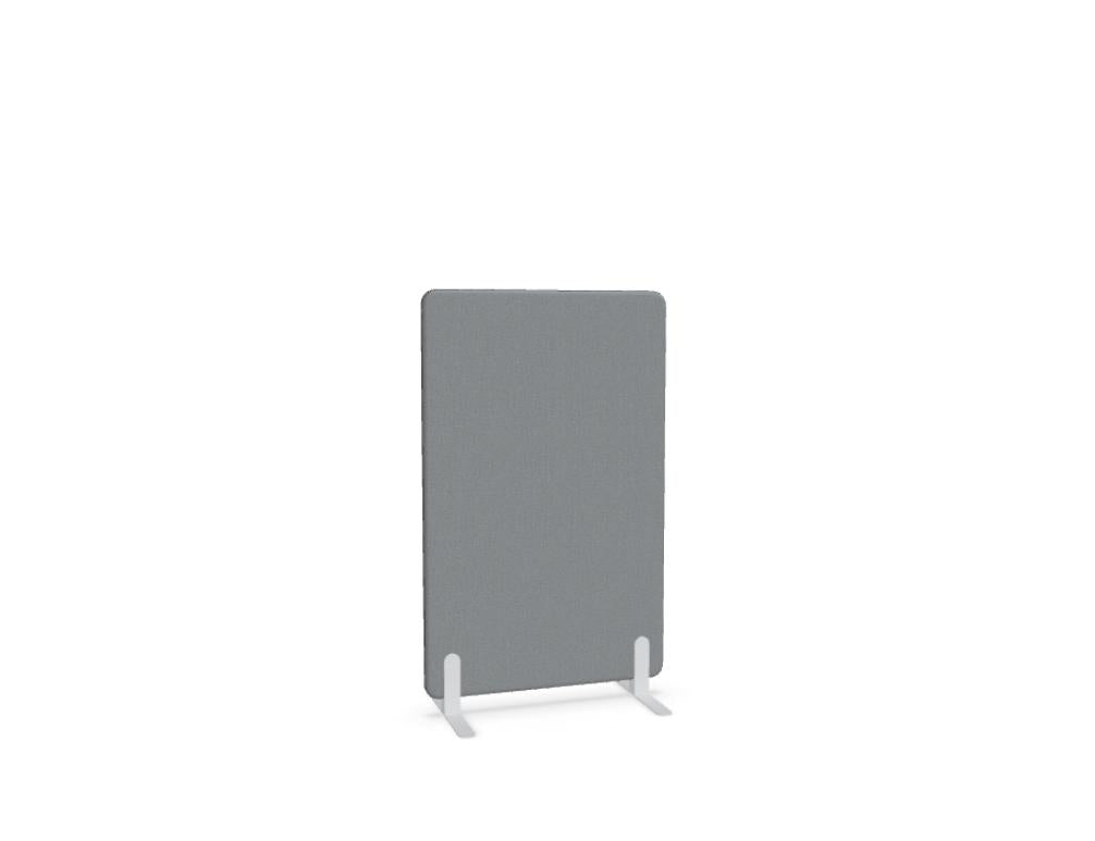 Helle, freistehende Akustikpaneele Sonic ZW792 von MDD,kantig geformte Paneele in neutralem Grau, ideale Raumakustik, modernes Design