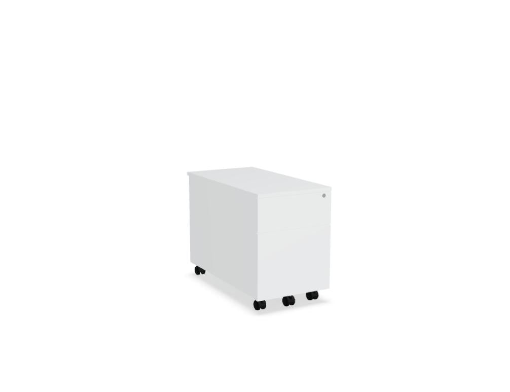 Mdd Standard SLD120 Rollcontainer in Weiß mit Schubladen, Rollen und schlichtem Design für moderne Büroarbeitsplätze