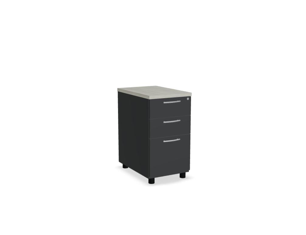 Weisser Standcontainer mit Melaminplatte, Metallschubladen und Aluminiumgriffen, Masse 100x60x74 cm, Korpus-Möbel von Mdd.