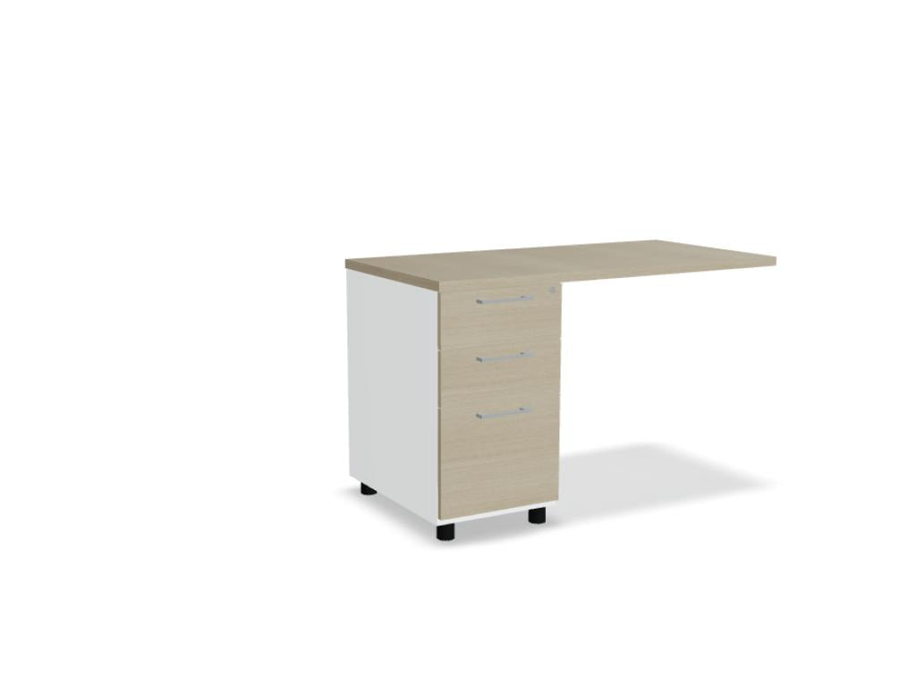 Standcontainer KD1263 aus der Serie Standard KD1263 von MDD, helles Möbelstück mit strukturiertem Frontdesign, stabiles Korpusbehälter-System auf Rollen, modernes Büro- oder Wohnmöbel