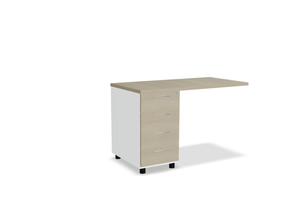 Bild zeigt den Standard KD1264 Standcontainer von MDD, Teil der Korpus-Serie. Robustes Möbelstück in neutralem Finish, ideal für Büro- oder Wohnraum, mit stabilem Korpus, geordneten Fächern und moderner, klarer Linienführung.
