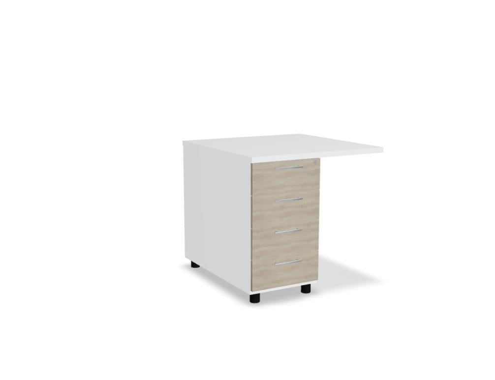 Bild eines Standard KD874 Standcontainers aus der Produktreihe Mdd, Kategorie Korpus, mit klar strukturiertem Holz- oder Melaminfinish und robusten Metallfüßen; hochwertiges Möbelstück zur Organisation im Büro oder Zuhause.
