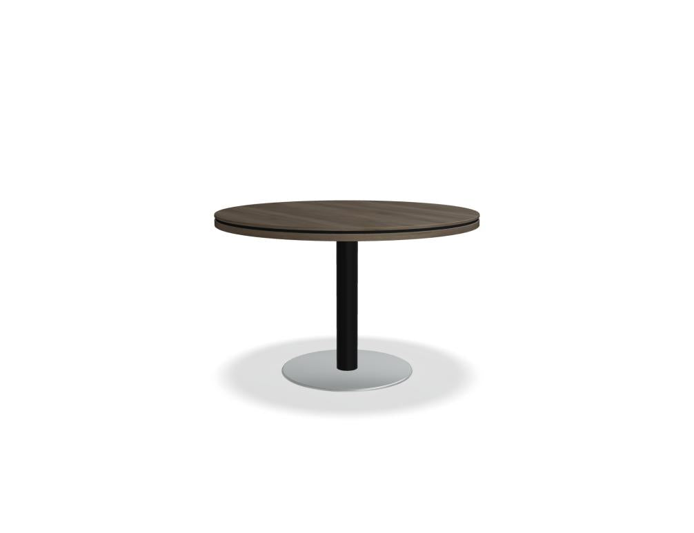 Runder Status X120 Kaffeetisch von MDD mit schlankem Mittelfuß, moderner Esstisch in minimalistischem Design.