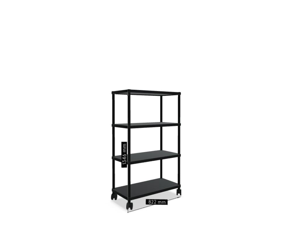 Hölzernes Standregal MDD SIR3, stilvolles Regal mit offenem Gestell, drei Ablageflächen, warmes Holzfinish, starker Stauraum, modernes Designerschmuckstück