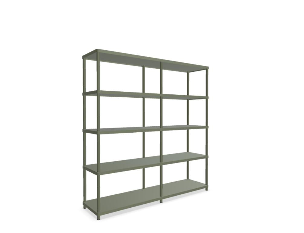 Stilt SIR24 Regal: modernes, offenes Standregal mit klaren Linien, drei Regalböden aus Holz/Span, robuster Metallrahmen in Schwarz, ideal zur Gestaltung von Wohn- oder Bürobereichen.