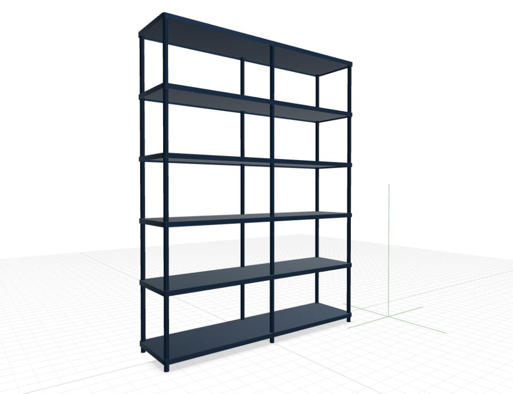 Luftiges Stilt SIR25-Stahlregal in schlichter, moderner Optik, 3 Ebenen, freistehend, mattgrau, helle Holzoptik-Akzente, ideal für Wohnzimmer oder Büro