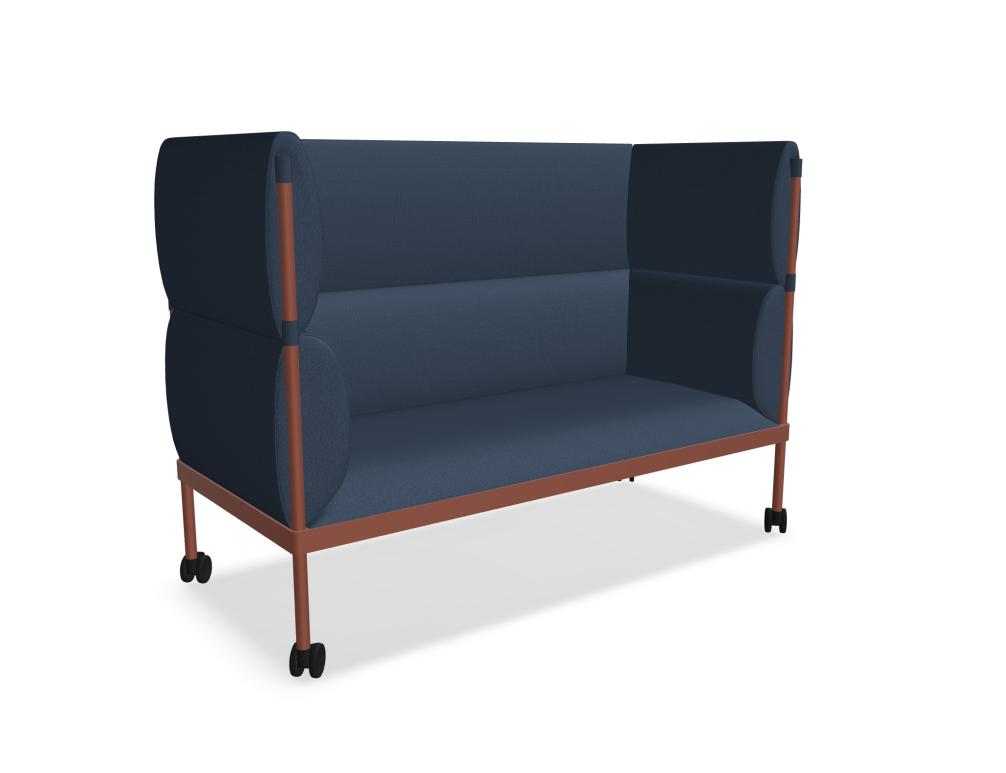 Sofa Stilt SISH2 mit hoher Rückenlehne in dunklem Grau, moderne Hochlehner-Form, gepolsterte Armlehnen, eleganter Stoffbezug – stilvolle Lounge-Möbel von Mdd