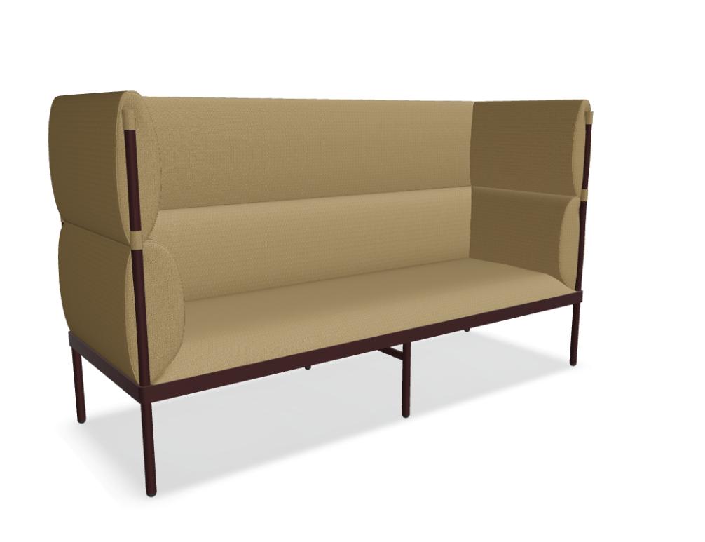Stilt SISH3 Hochlehner-Sofa mit hoher Rückenlehne in heller Stoffoptik, elegante Armlehnen, kompakte Linie, idealer Sitzkomfort & stilvolles Lounge-Design