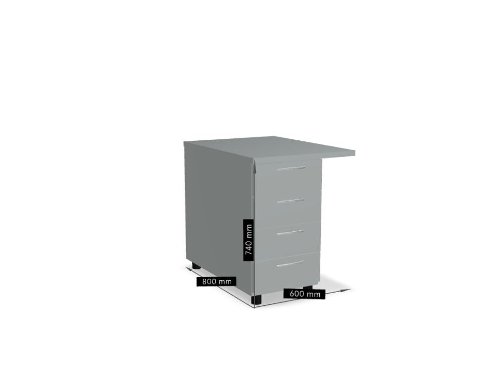 Bild eines modernen Standcontainers KT674 von MDD, Teil der Basic KT674-Produktreihe, in hellem, robustem Korpus. Klare Linien, kompakte Bauweise, geeignet für Büro- oder Wohnraummöbel. 