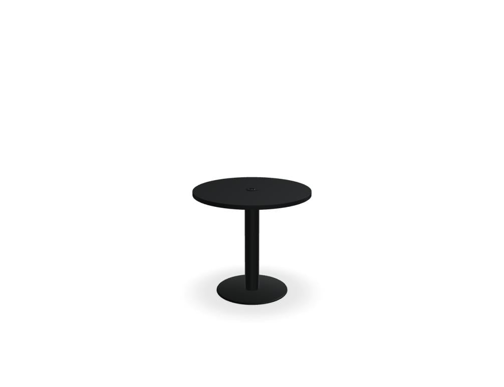 Kaffeetisch Tack ST81 in modernem Esstisch-Design, Holzoptik mit runder, eleganter Oberfläche und stabiler Metallbasis, ideal für Wohnzimmer oder Essbereich.
