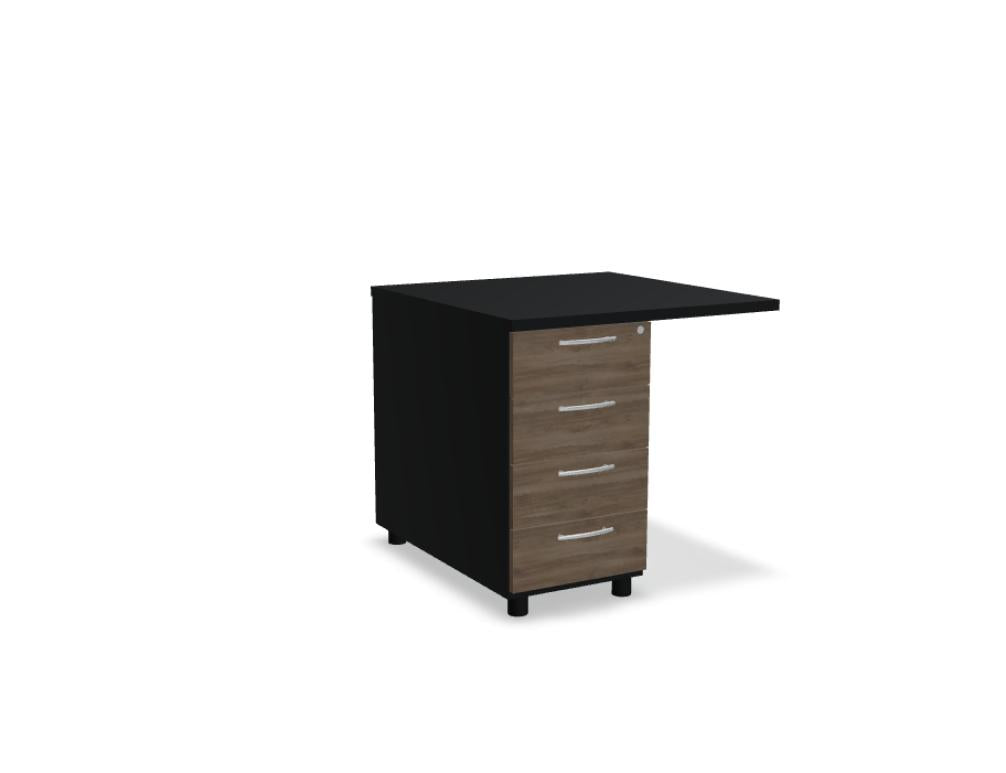 Kompakter Standcontainer Basic KT874 aus der Korpus-Kollektion von MDD: rechteckiges Möbelstück aus hellem Holz mit Türen und Ablagen, ideal für Büro- oder Wohnzimmerorganisation.